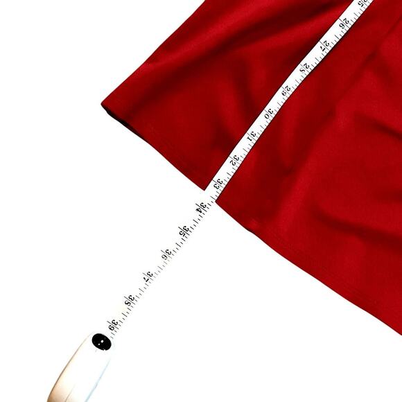 J. Jill Ponte Stretch Knit Maroon Dress. Bell 3/4 Sleeves. Pockets. Size Large - Picture 6 of 8